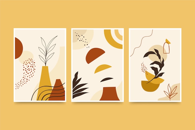 Arte de pared boho de diseño plano dibujado a mano