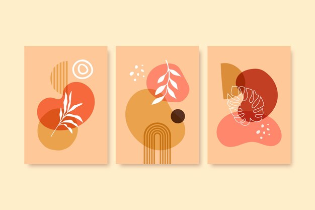 Arte de pared boho de diseño plano dibujado a mano