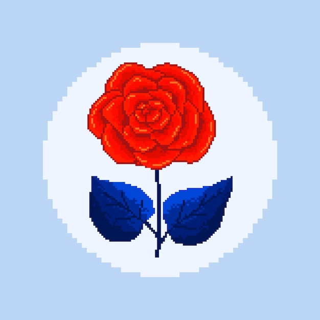 Vector gratuito arte de pixel de flor de diseño plano