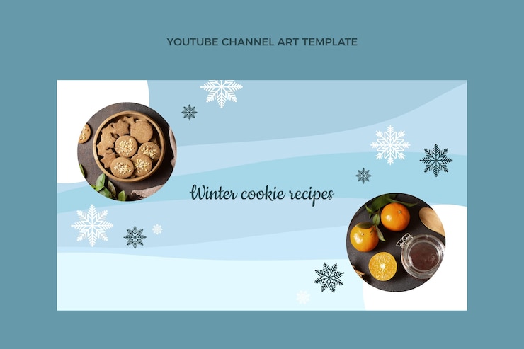 Vector gratuito arte plano del canal de youtube de invierno