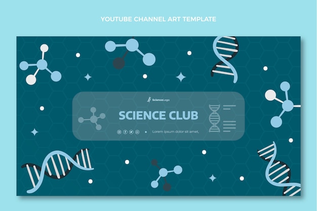 Vector gratuito arte de la portada del canal de youtube de flat science