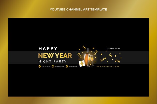 Arte realista del canal de youtube de año nuevo