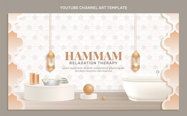 Vector gratuito arte realista del canal de youtube de hammam