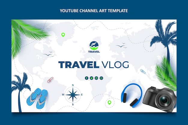 Arte realista del canal de youtube de viajes.