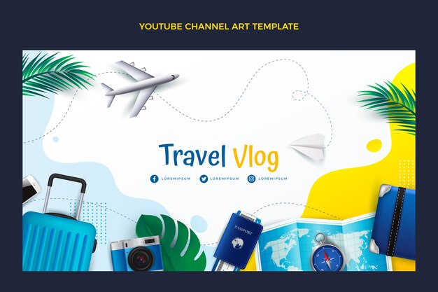 Arte realista del canal de youtube de viajes.