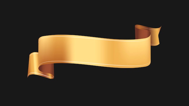 Arte de vector de banner de cinta, diseño de etiqueta realista de oro