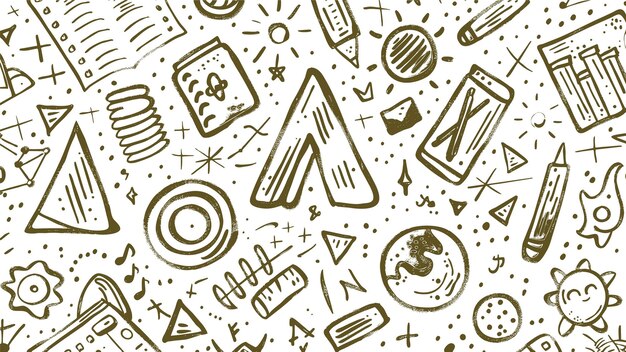 artículos educativos dibujados a mano