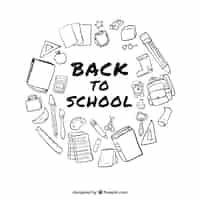 Vector gratuito artículos escolares dibujados a mano para la vuelta al colegio