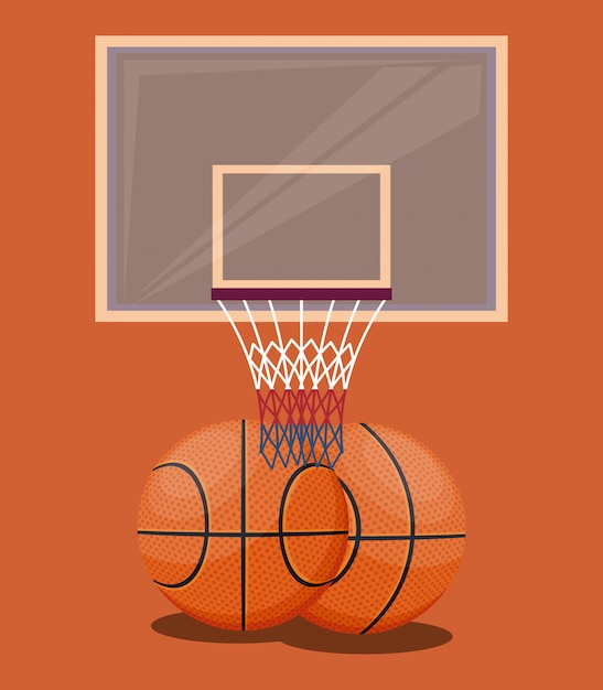 Vector gratuito artículos de fondo naranja juego de baloncesto deporte