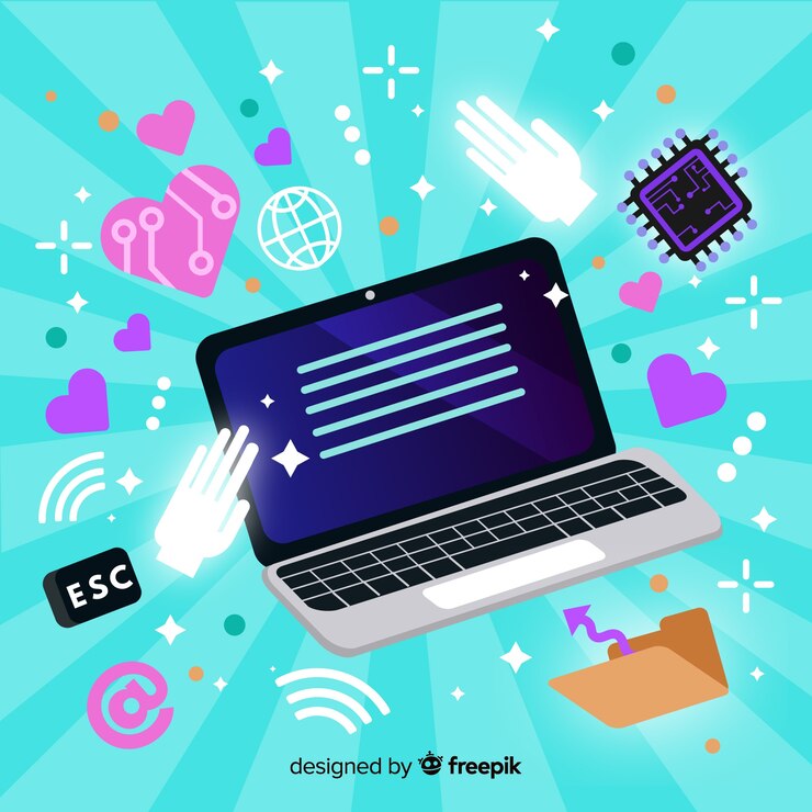 Vector gratuito artículos de tecnología sin gravedad