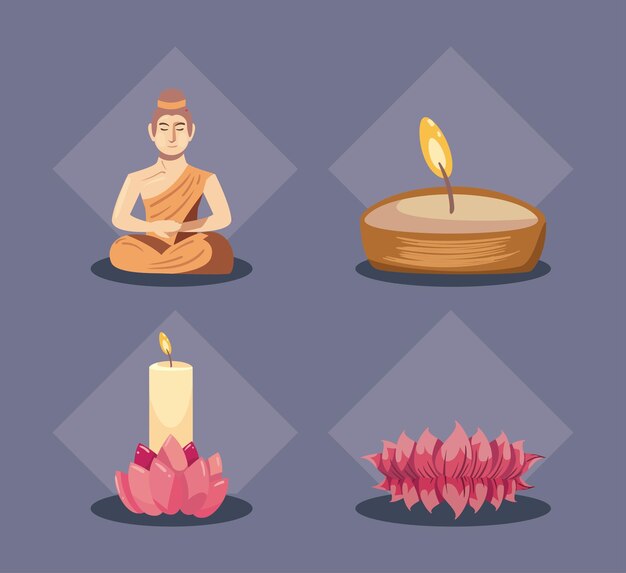 Artículos vesak de cuatro pisos