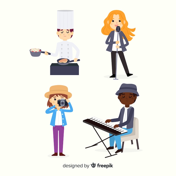 Vector gratuito artistas en el trabajo con cantante
