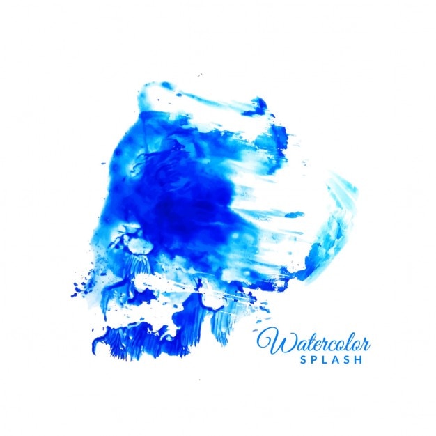 Artística mancha de acuarela azul