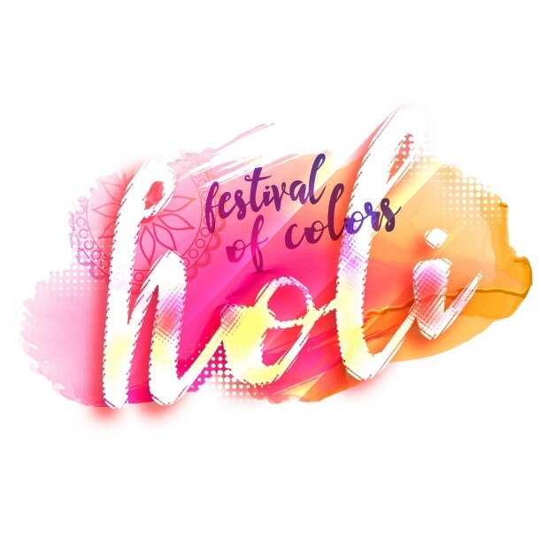 Vector gratuito artístico fondo con acuarelas, feliz festival de holi