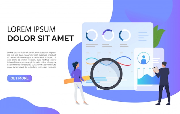 Vector gratuito asesores financieros en la ilustración del diagrama