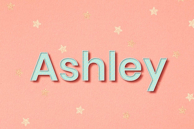 Ashley nombre femenino tipografía vector