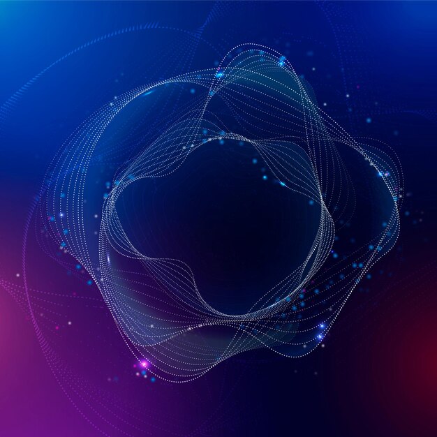 Asistente virtual círculo fondo vector gradiente púrpura tecnología disruptiva