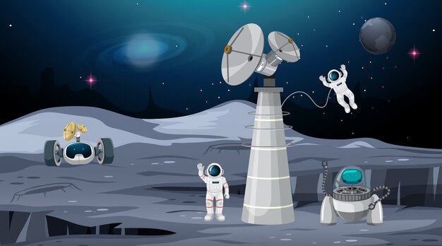 Astronauta en escena espacial.