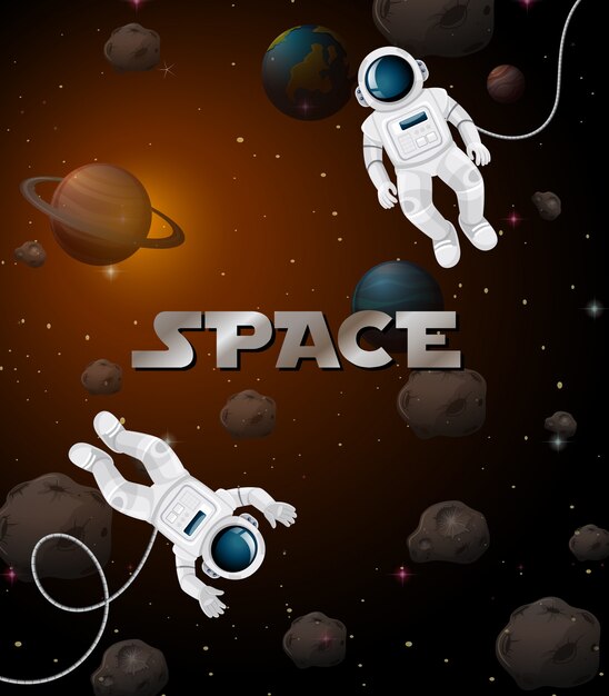 Astronauta en escena espacial.