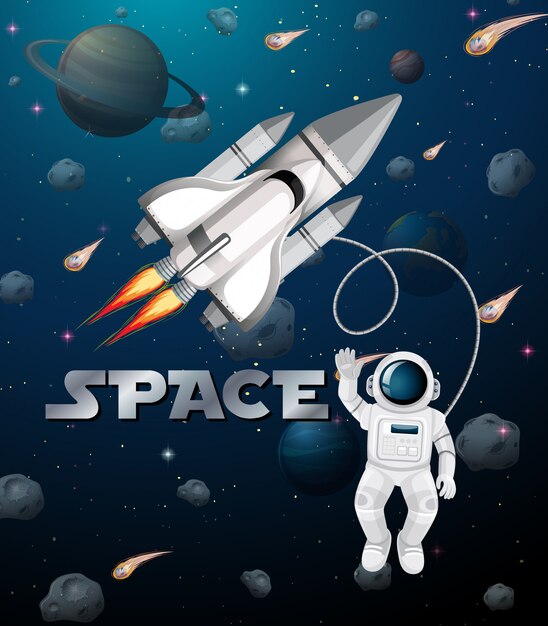 Astronauta en escena espacial.