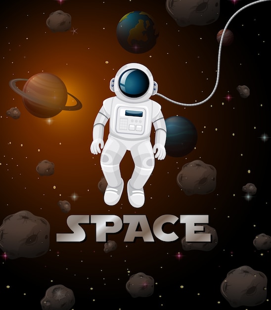 Astronauta en escena espacial.