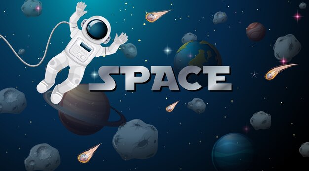 Astronauta en escena espacial.