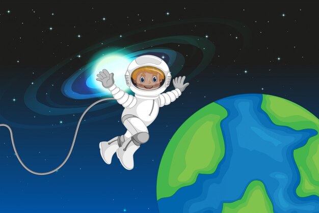 Un astronauta en el espacio.