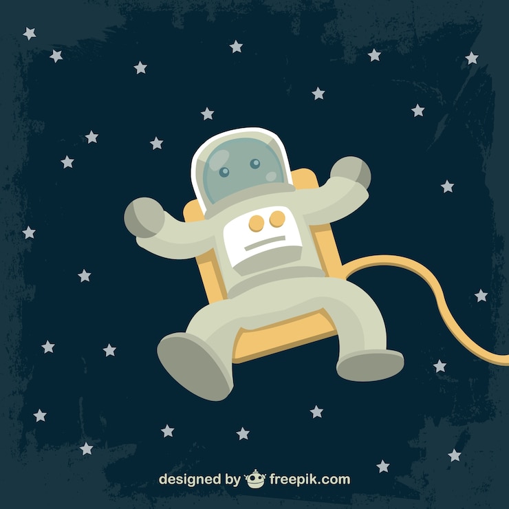 Vector gratuito astronauta en el espacio