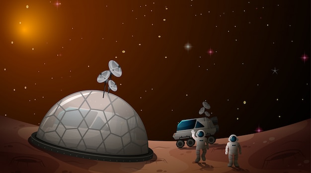 Astronautas en el campamento espacial