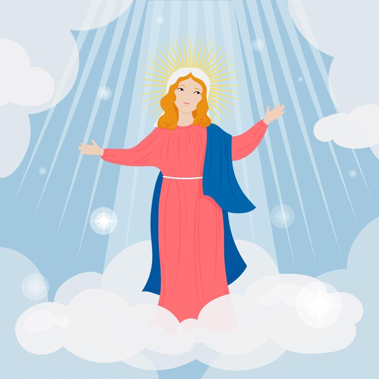 Vector gratuito asunción plana de la ilustración de maría