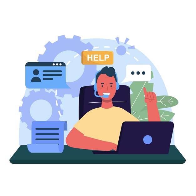 Atención al cliente plana orgánica