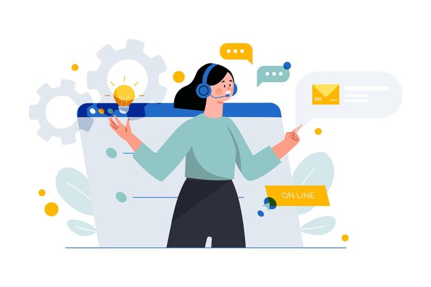 Atención al cliente plana orgánica