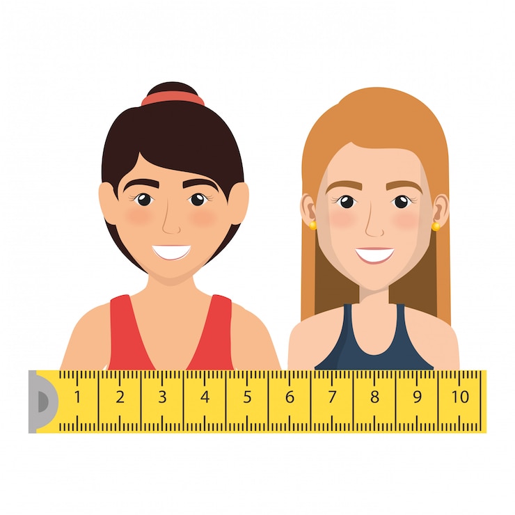 Vector gratuito atleta femenina con cinta métrica ilustración