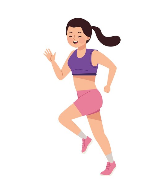 atleta femenina corriendo personaje de entrenamiento
