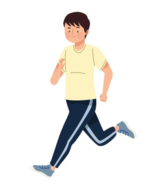 atleta masculino corriendo personaje de entrenamiento