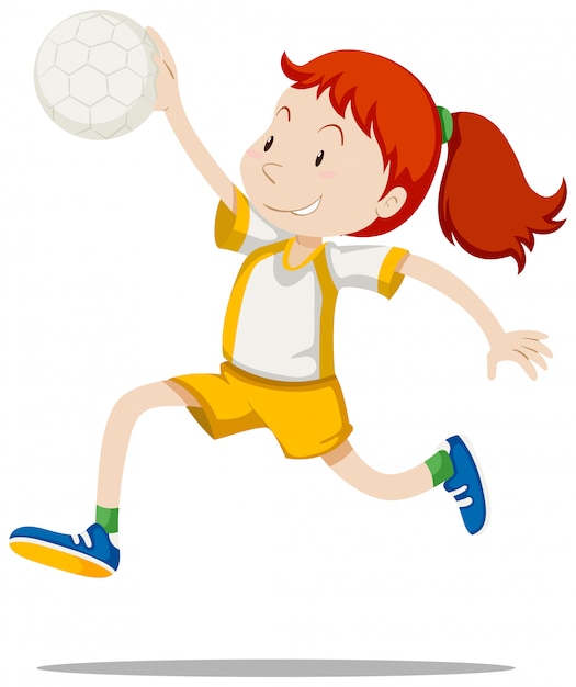 Vector gratuito atleta mujer jugando balonmano