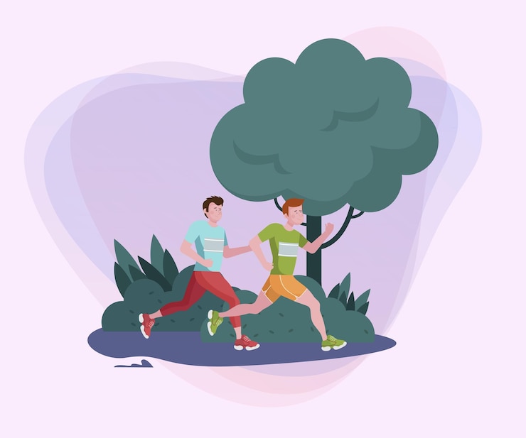 Vector gratuito atletas corriendo maratón