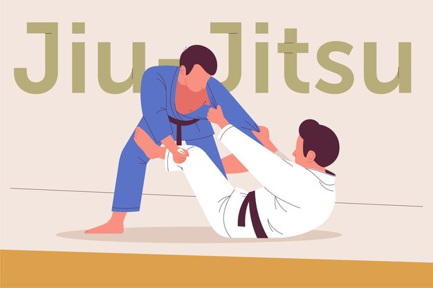 Atletas de jiu-jitsu luchando