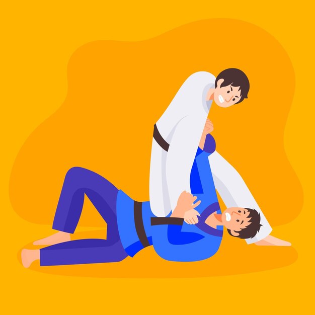 Atletas de jiu-jitsu luchando