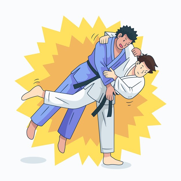 Atletas de jiu-jitsu luchando