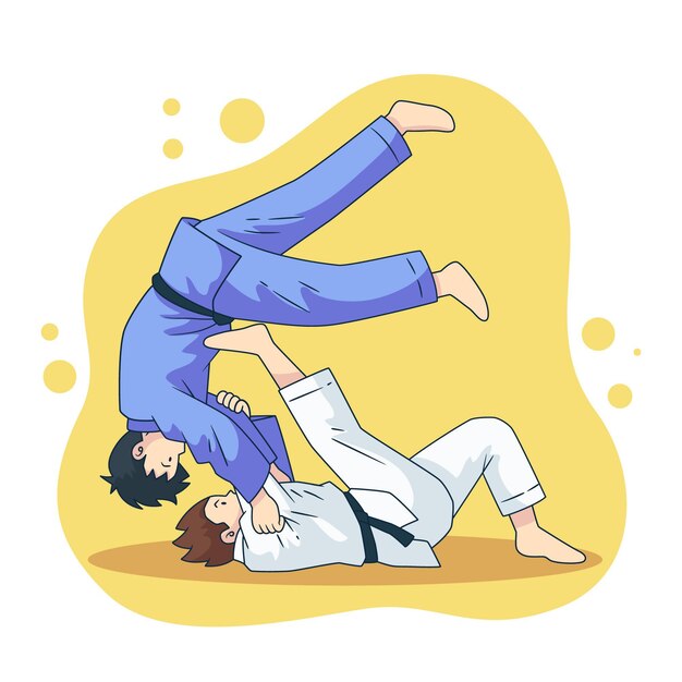 Atletas de jiu jitsu luchando