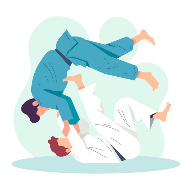 Atletas de jiu jitsu luchando