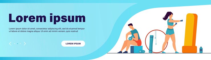 Vector gratuito los atletas que hacen ejercicio físico en el gimnasio con ventanas panorámicas aislaron ilustración vectorial plana. gente de dibujos animados entrenamiento cardiovascular y levantamiento de pesas