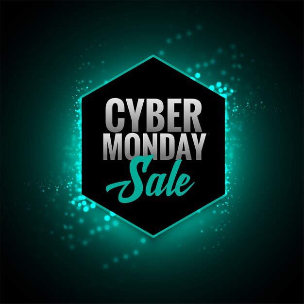 Atractivo diseño de banner brillante de venta de ciber lunes