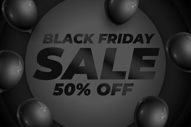atrae la atención el viernes negro mega venta de fondo con balón de decoración vector