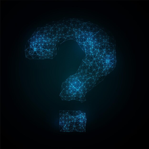 atrayente brillante signo de interrogación de fondo para quién o por qué vector de consulta