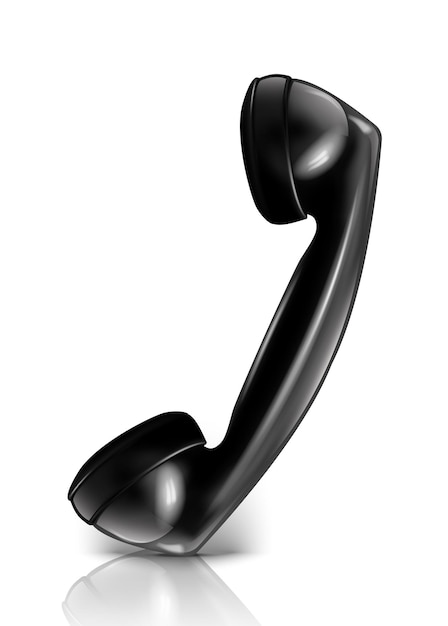 auricular teléfono negro aislado en blanco