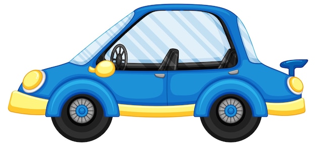 Vector gratuito un auto azul al estilo de las caricaturas