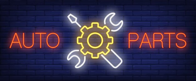 Auto Parts muestra en estilo neón