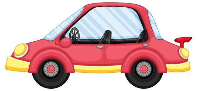 Un auto rojo al estilo de las caricaturas